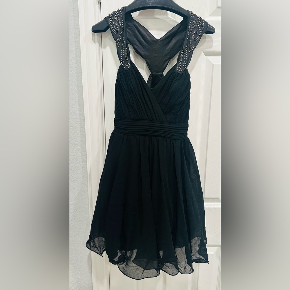 LIPSY VIP, Helena Pleated, Little Black Dress, 6